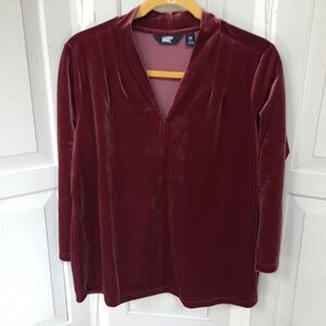 Lands' End Women's Velvet Tunic - Burgundy ~ NWT